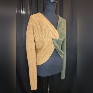 Two-Toned Criss Cross Sweater